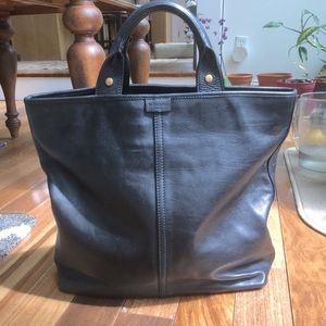 YSL Yves Saint Laurent - Vintage.  Black Leather Tote.  Great Condition.